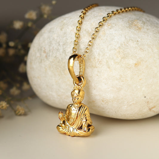 22KT Gold Plated Sterling Silver (92.5% Purity) Pure Silver God Swaminarayan Chain Pendant (Locket with Anchor Chain-22 inches) for Men & Women