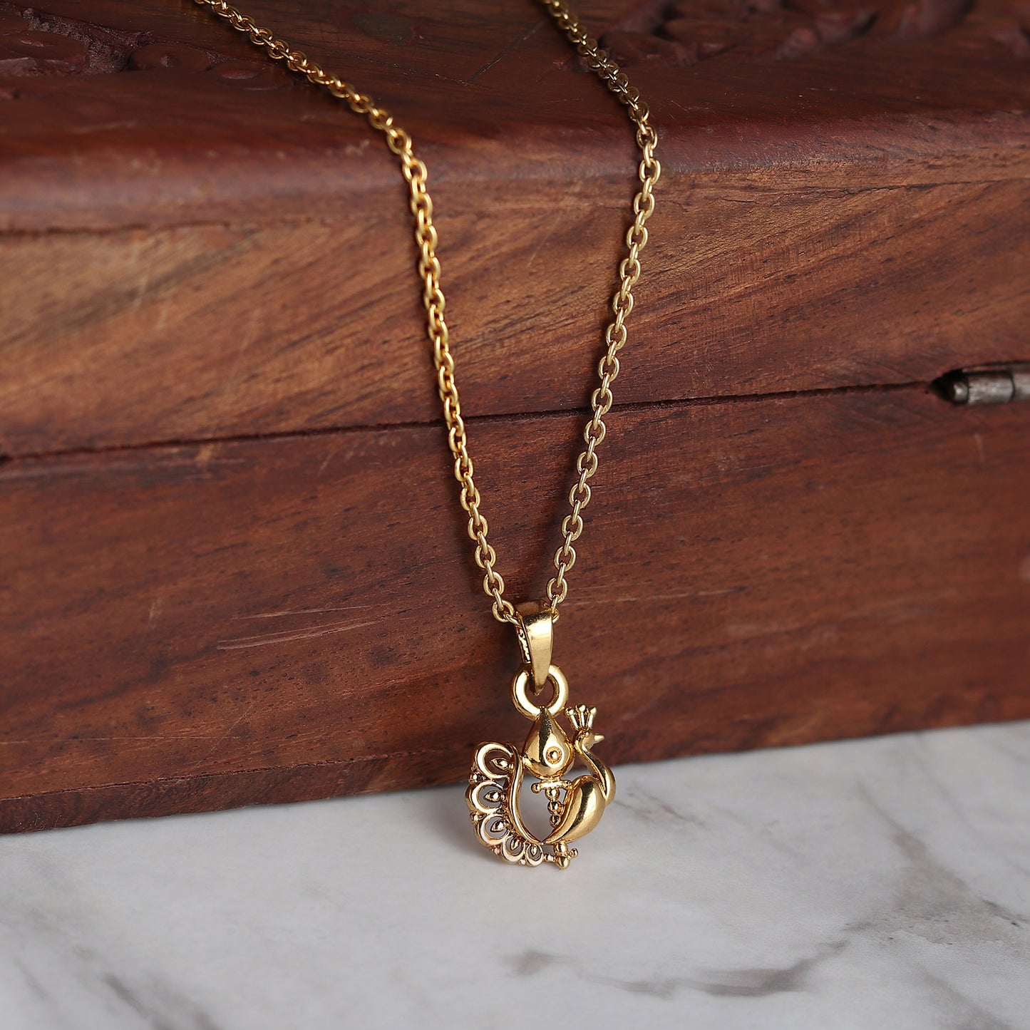 22KT Gold Plated God Kartikeya Pure Silver 92.5% purity Chain pendant by Murugan Pendant (Pendant with Anchor Chain-22 inches)