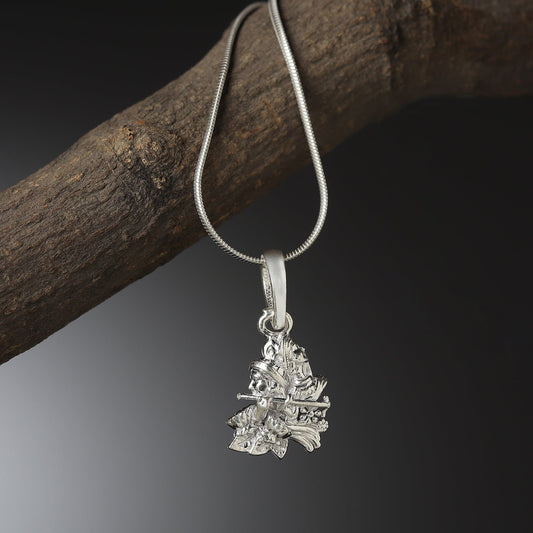 Sterling Silver (92.5% Purity) Pure Silver God Radha Krishna Chain Pendant (Locket with Anchor Chain-22 inches) for Men & Women