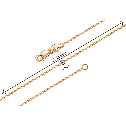 22 CT Gold Plated Silver (92.5% purity)  Anchor/cable chain (22 inches) for Men