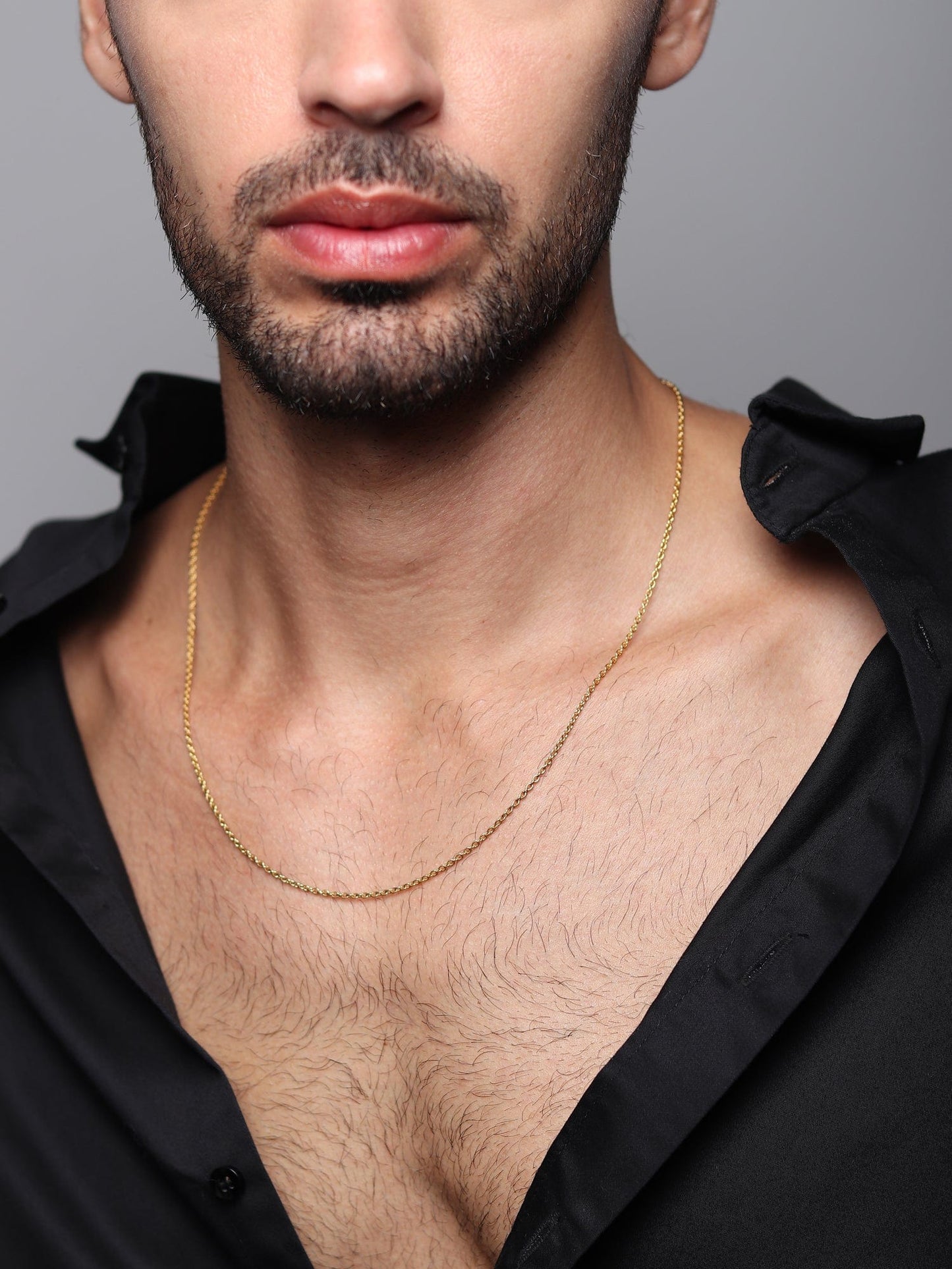 22 CT Gold Plated Silver (92.5% purity) Anchor/cable chain (22 inches) for Men
