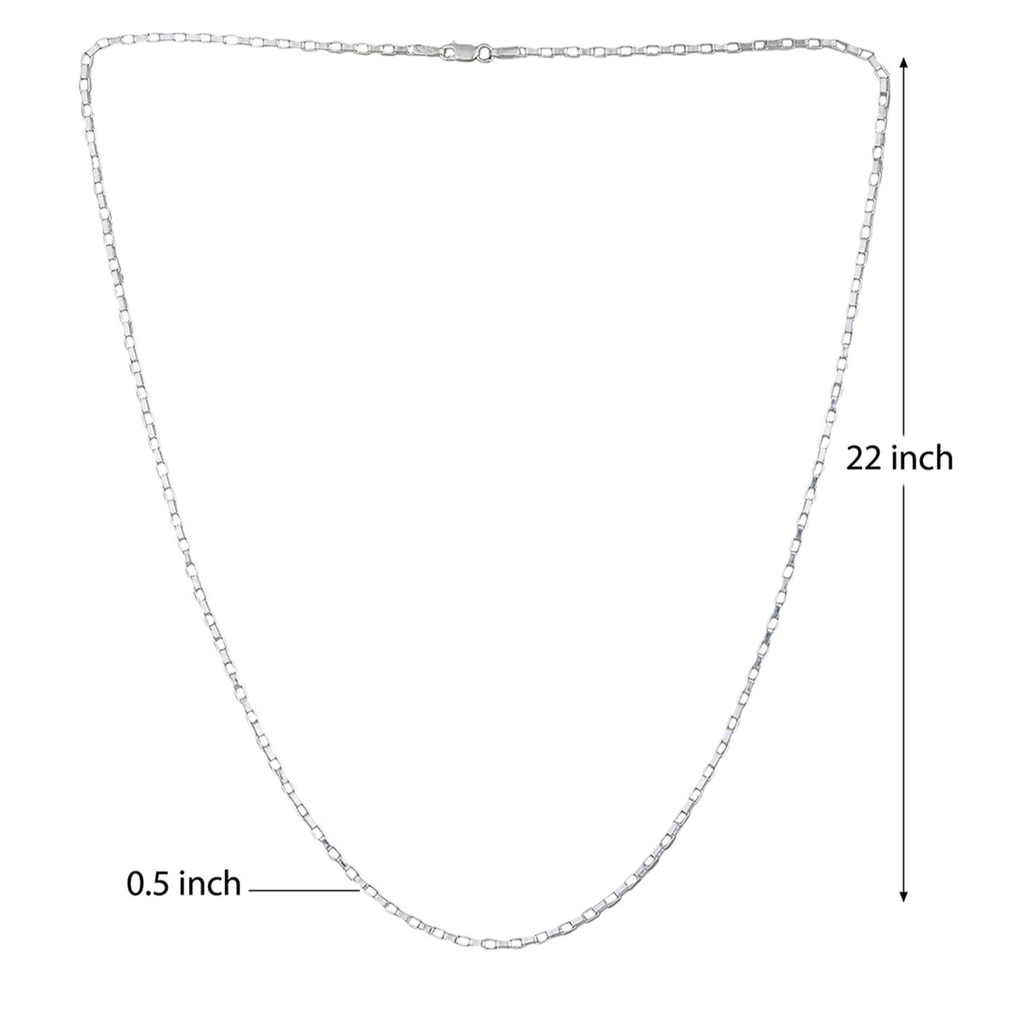 Akshat Sapphire Sterling Silver (92.5% purity) Divine God Sun Chain Pendant (Pendant with Box Chain-22 inches) for Men & Women Pure Silver Lord Surya Chain Locket for Good Health & Wealth
