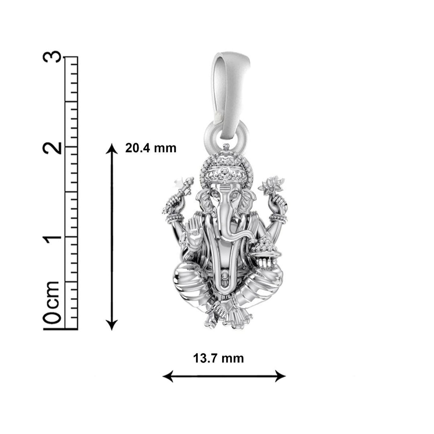 Akshat Sapphire Sterling Silver (92.5% purity) God Ganesha Chain Pendant (Pendant with Box Chain-22 inches) for Men & Women Pure Silver Lord Ganapathy Chain Locket for Good Health & Wealth