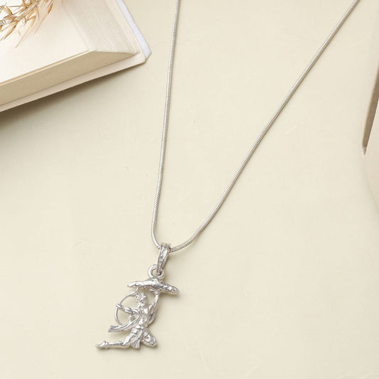Sterling Silver 92.5 God Hanuman Chain Pendant with Box Chain 22 Inches for Men by Akshat Sapphire MPSB7124