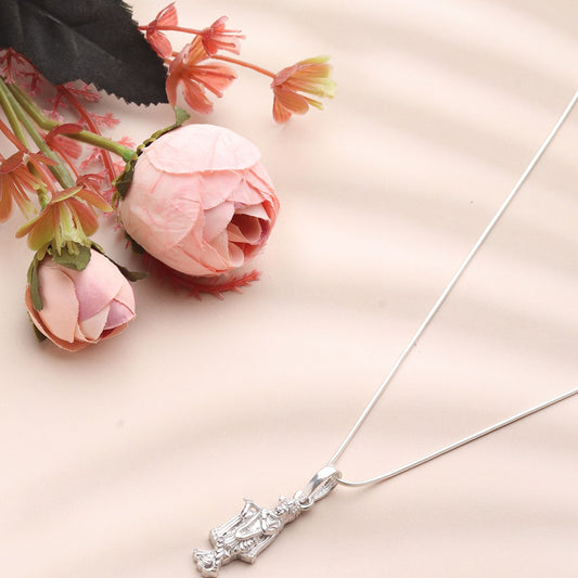 Sterling Silver (92.5% Purity) Pure Silver God Krishna Chain Pendant (Locket with Box Chain-22 inches) for Men & Women