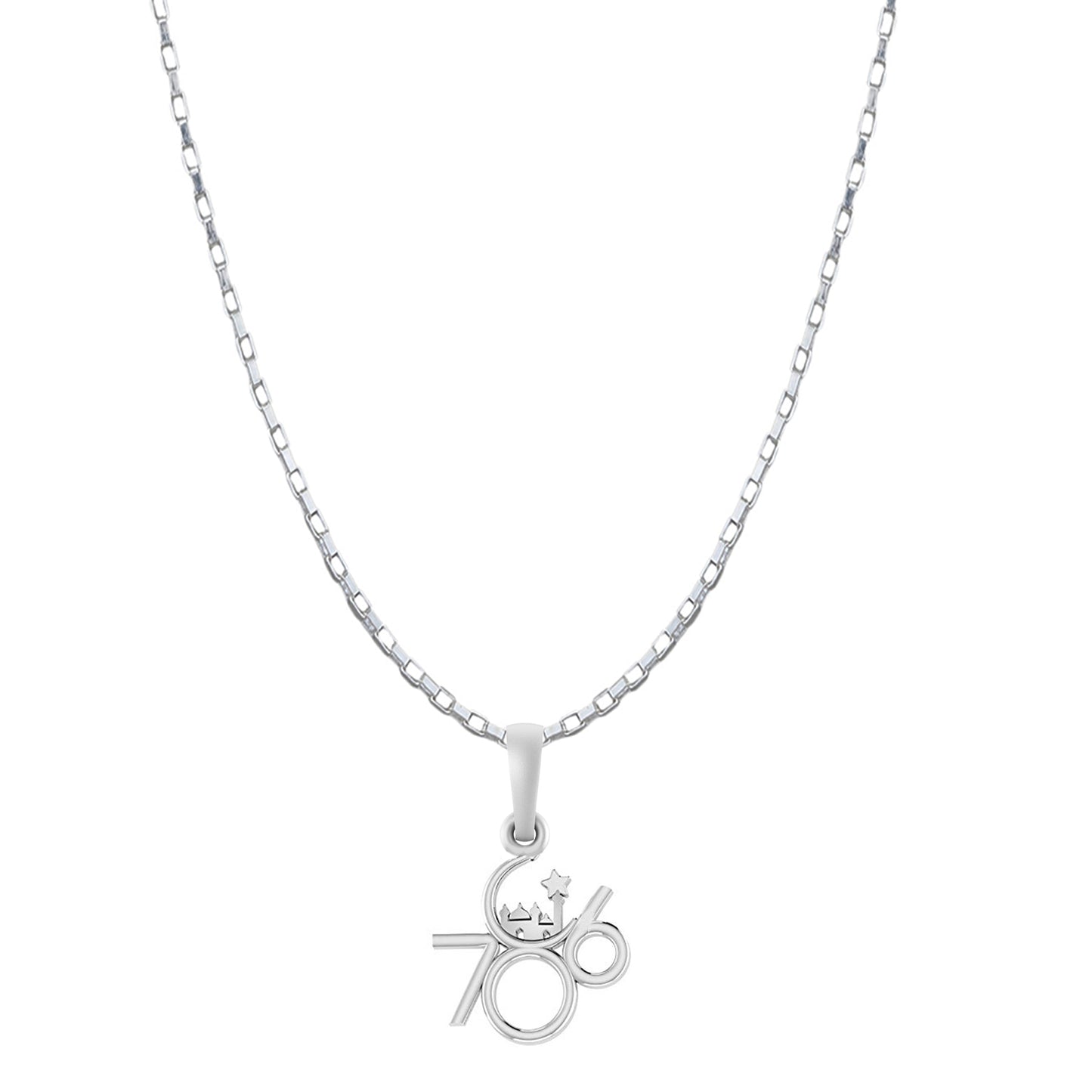 Religious and lucky 786 Chain Pendant (Pendant with Box Chain-22 inches) for Men and women Pure Silver Muslim spiritual 786 Chain Locket for Good Luck, Health & Wealth