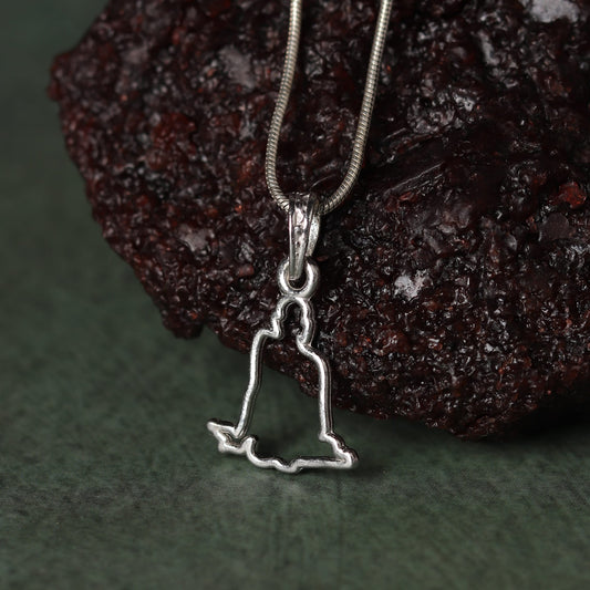 Sterling Silver 92.5 Sawmi Samarth Chain Pendant with Box Chain 22 Inches for Men by Akshat Sapphire MPSB7338