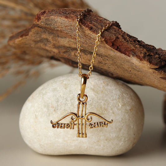 22KT Gold Plated Sterling Silver (92.5% Purity) Pure Silver God Jai Shree Shyam Chain Pendant (Locket with Box Chain- 22 inches) for Men & Women