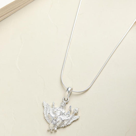 Sterling Silver 92.5 God Sani Dev Chain Pendant with Box Chain 22 Inches for Men by Akshat Sapphire MPSB7355