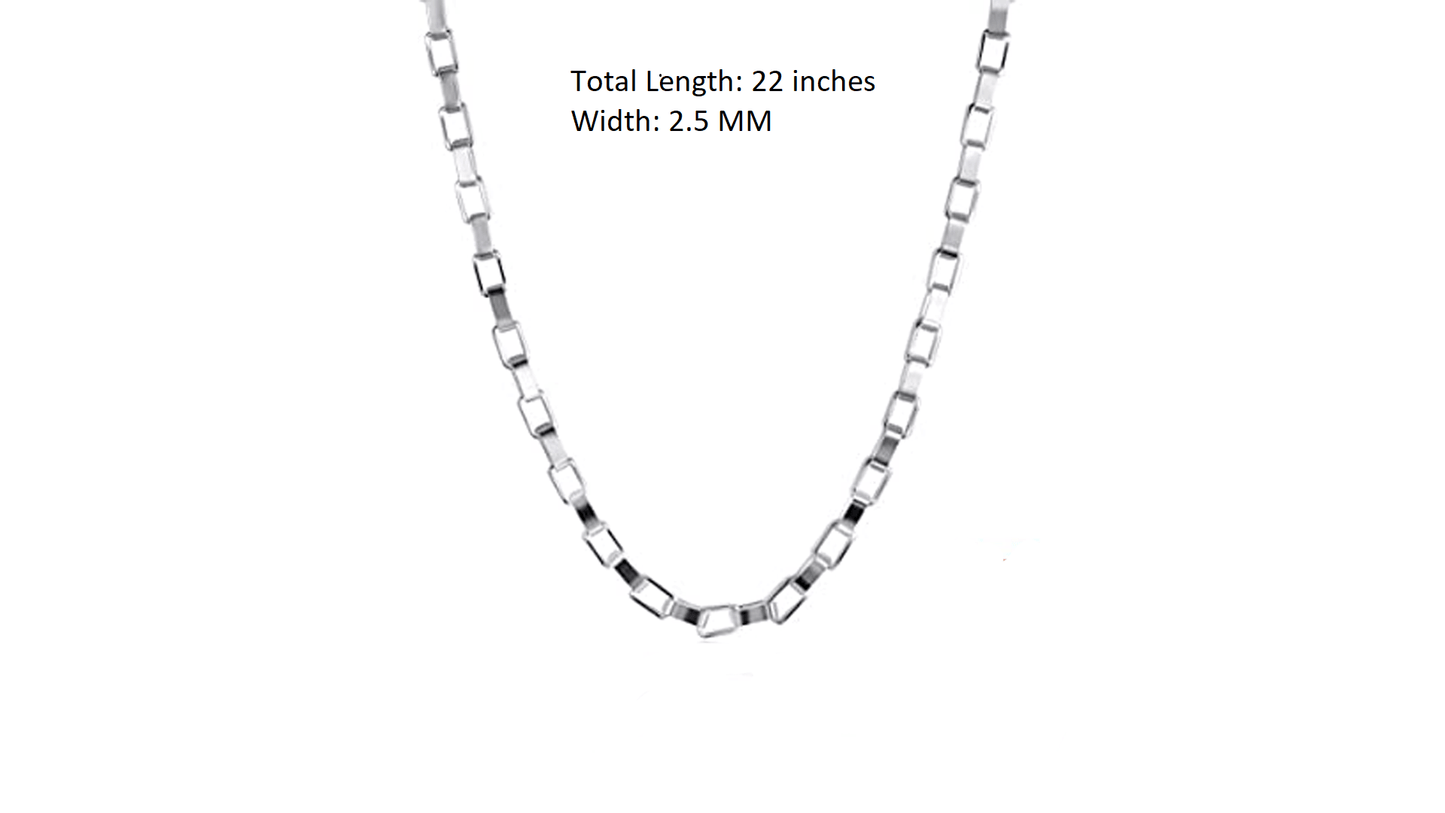 God Shiva Pure Silver 92.5% purity Chain pendant by Shiva Pendant (Pendant with Box Chain-22 inches)