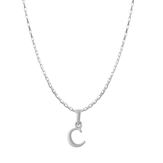 Sterling Silver (92.5% purity) precious Name alphabet chain pendant (Pendnat with Box chain- 22 Inches) pure silver designer alphabet chain locket