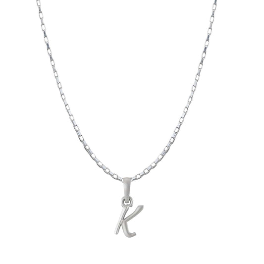 Sterling Silver (92.5% purity) precious Name alphabet chain pendant (Pendnat with Box chain- 22 Inches) pure silver designer alphabet chain locket