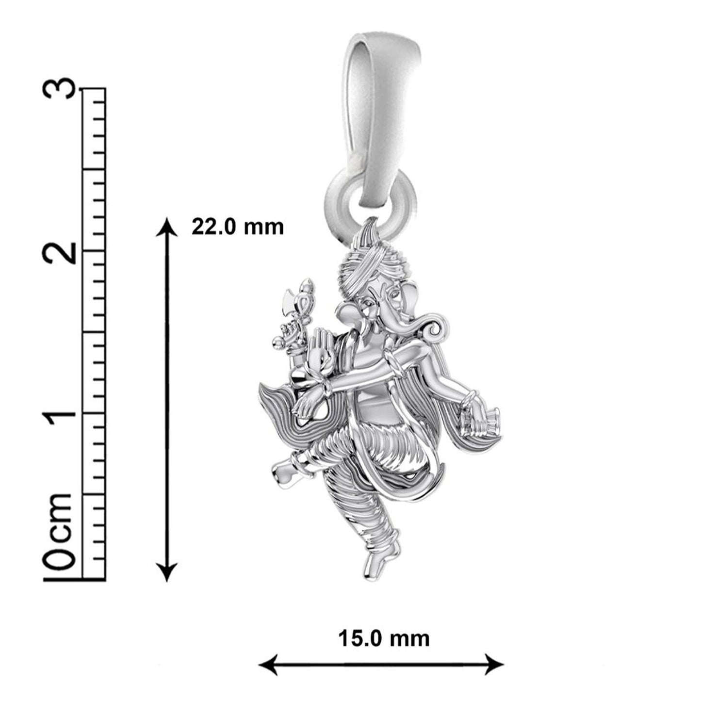 Akshat Sapphire Sterling Silver (92.5% purity) God Ganesha Chain Pendant (Pendant with Curb Chain-22 inches) for Men & Women Pure Silver Lord Ganapathy Chain Locket for Good Health & Wealth