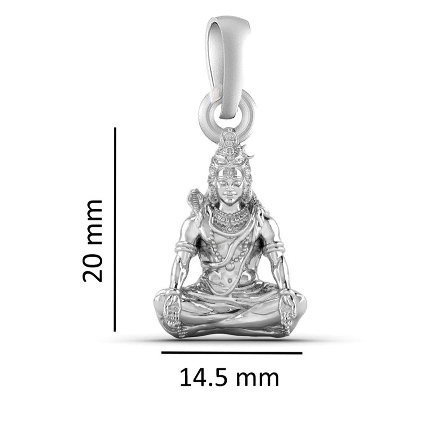 Akshat Sapphire Sterling Silver (92.5% purity) God Shiva Chain Pendant (Pendant with Curb Chain-22 inches) for Men & Women Pure Silver Lord Shiv Chain Locket for Good Health & Wealth