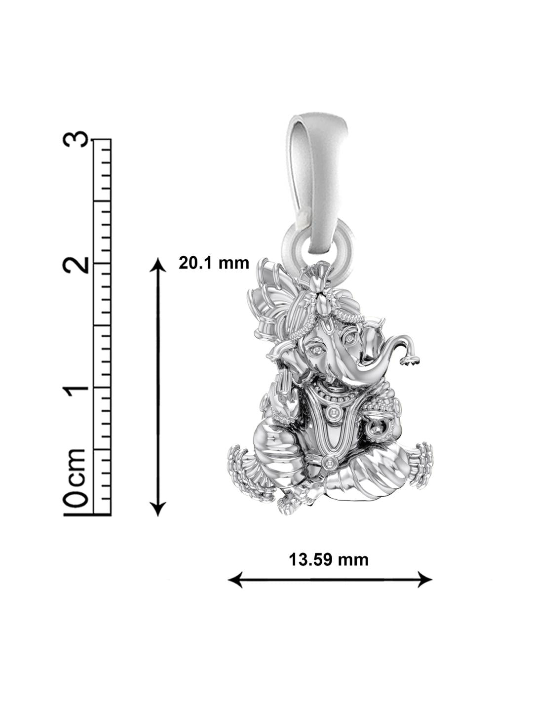 Akshat Sapphire Sterling Silver (92.5% purity) God Ganesha Chain Pendant (Pendant with Figaro Chain-22 inches) for Men & Women Pure Silver Lord Ganapathy Chain Locket for Good Health & Wealth