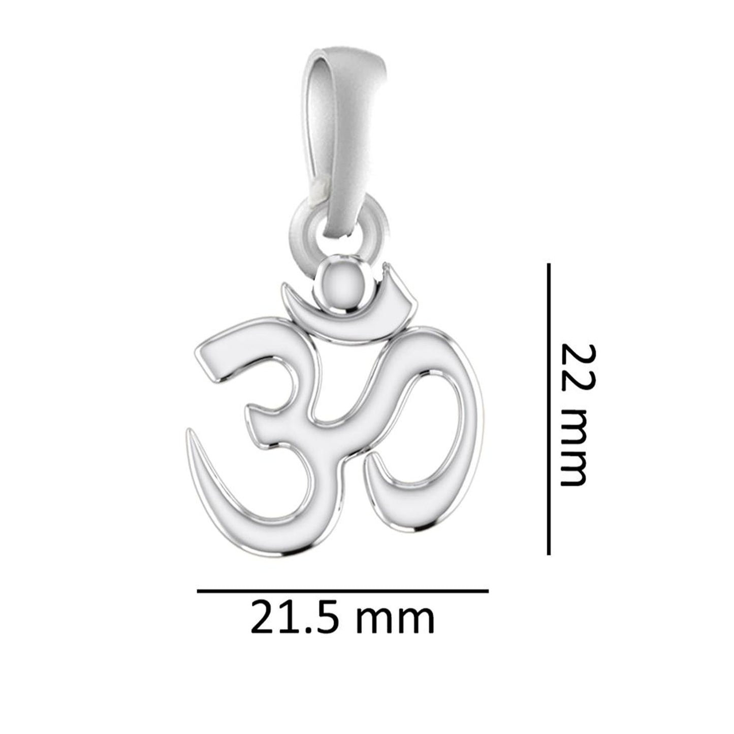 Akshat Sapphire Sterling Silver (92.5% purity) Spiritual OM Chain Pendant (Pendant with Figaro Chain-22 inches) for Men & Women Pure Silver Divine OM Chain Locket for Health & Wealth