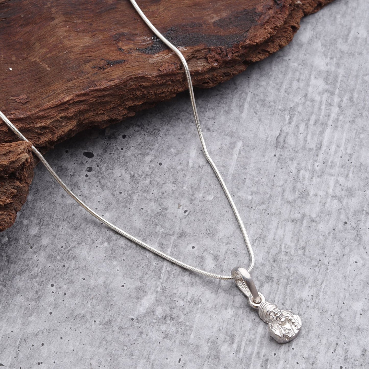 Sterling Silver (92.5% Purity) Pure Silver God Shree Sai Baba chain Pendant (Locket with Rope Chain-22 inches) for Men & Women