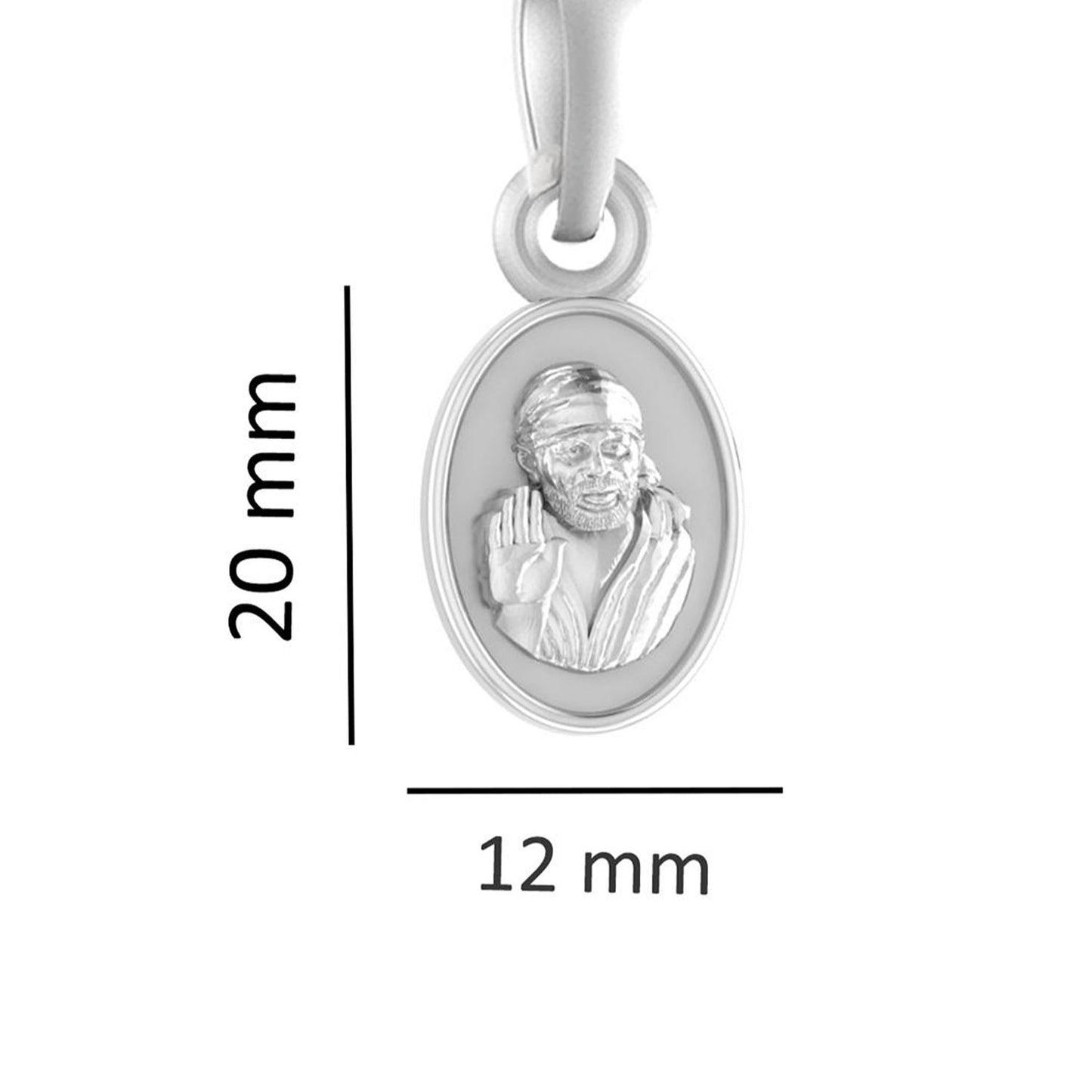 AKSHAT SAPPHIRE Sterling Silver (Silver with 92.5% purity) God Shree Sai Baba chain Pendant (Pendant with Rope Chain-22 inches) for Men & Women Pure Sterling Silver Lord Sai Baba chain Locket For Good Wealth & Health