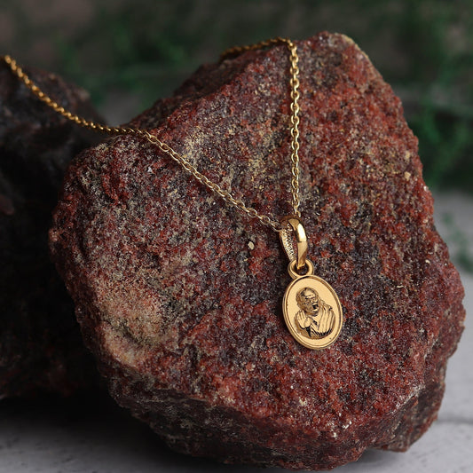 22KT Gold Plated Sterling Silver (92.5% Purity) Pure Silver God Shree Sai Baba chain Pendant (Locket with Rope Chain-22 inches) for Men & Women