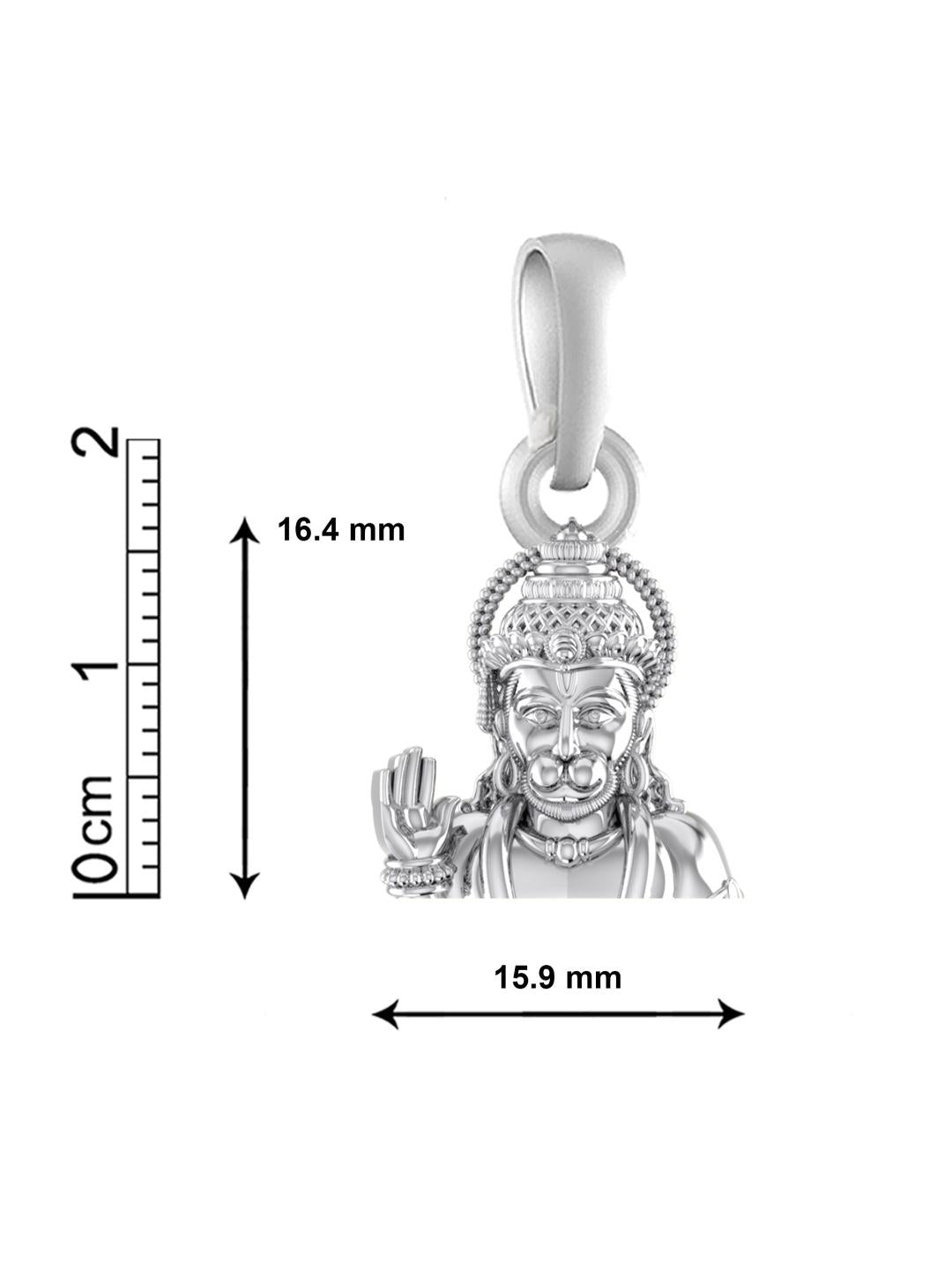 God Hanuman Chain Pendant (Pendant with Rope Chain- 22 inches) for Men & Women Pure Silver Lord bajrang bali Chain Locket for Good Health & Wealth