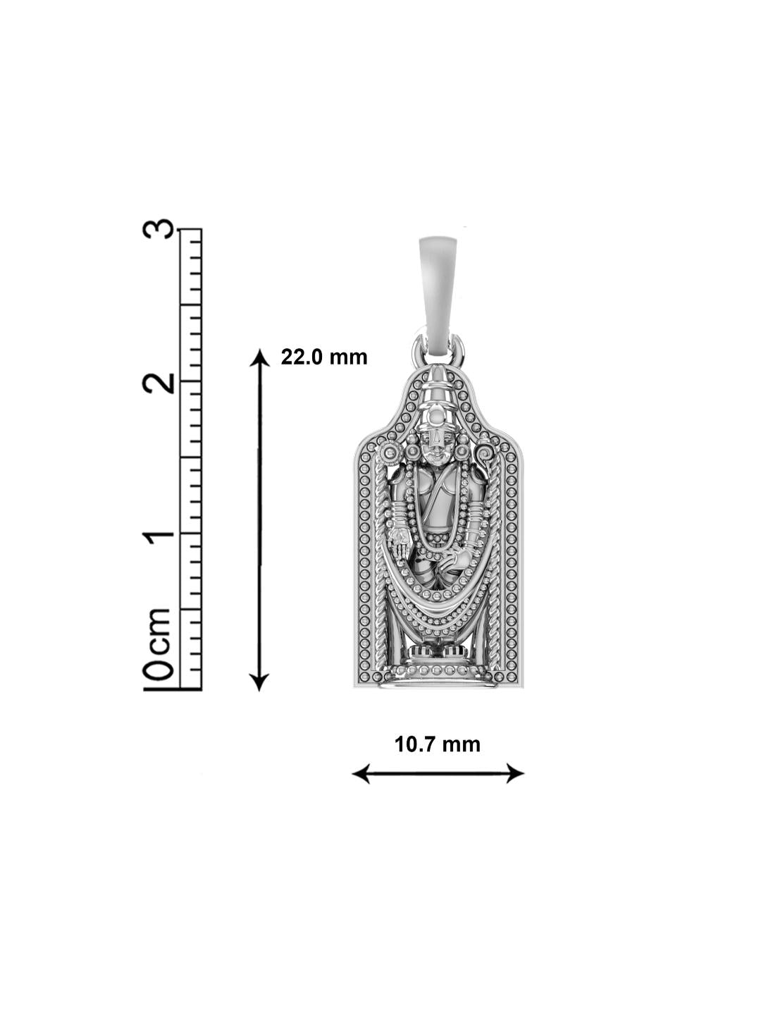 Akshat Sapphire Sterling Silver (92.5% purity) God Tirupati Bala Ji Chain Pendant (Pendant with Rope Chain-22 inches) for Men & Women Pure Silver Lord Bala Ji Chain Locket for Good Health & Wealth