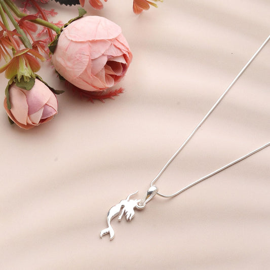 Sterling Silver 92.5 Mermaid Chain Pendant with Rope Chain 22 Inches for Men by Akshat Sapphire MPSR7301