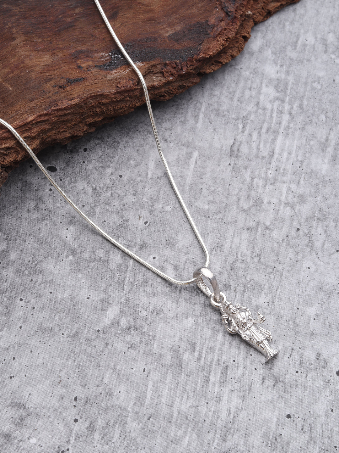 Akshat Sapphire Sterling Silver (92.5% purity) Goddess Laxmi Ji Chain Pendant (Pendant with Snake Chain-22 inches) for Men & Women Pure Silver Lord Laxmi Ji Chain Locket for Health & Wealth
