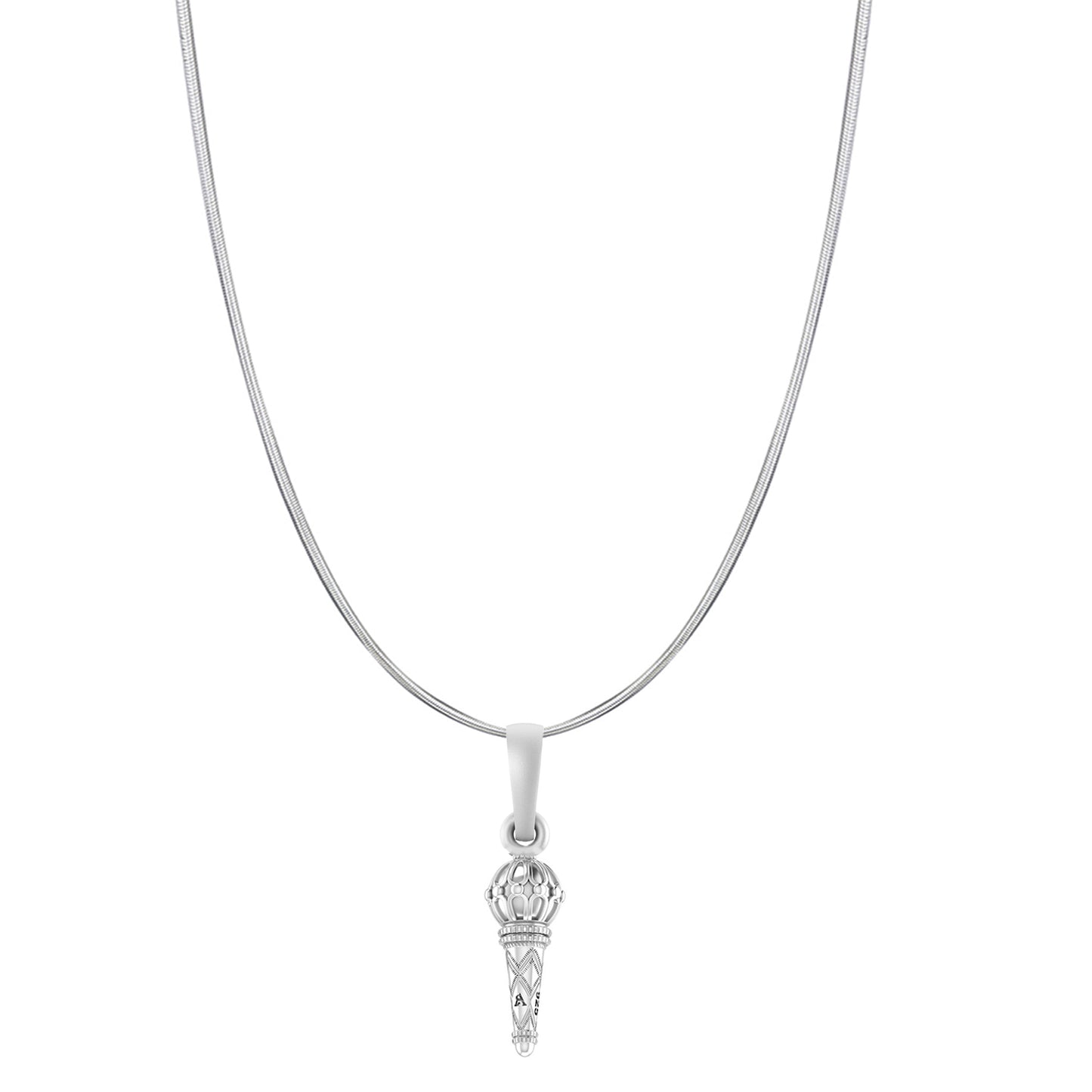 Sterling Silver (92.5% Purity) Pure Silver God Hanuman Gada Chain Pendant (Locket with Snake Chain- 22 inches) for Men & Women