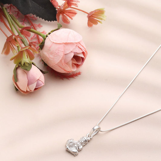 Sterling Silver 92.5 God Laddu Gopal Chain Pendant with Snake Chain 22 Inches for Men by Akshat Sapphire MPSS7177