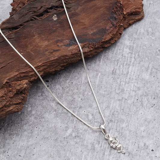Sterling Silver 92.5 Mermaid Chain Pendant with Snake Chain 22 Inches for Men by Akshat Sapphire MPSS7299