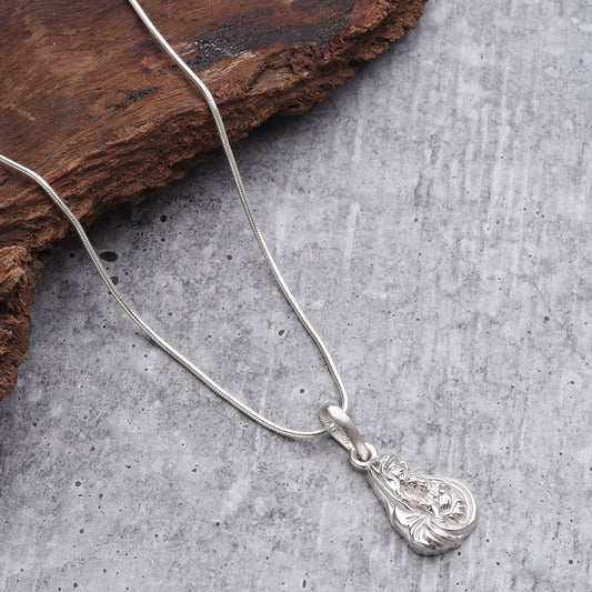 Sterling Silver 92.5 Mother Marry Chain Pendant with Snake Chain 22 Inches for Men by Akshat Sapphire MPSS7300