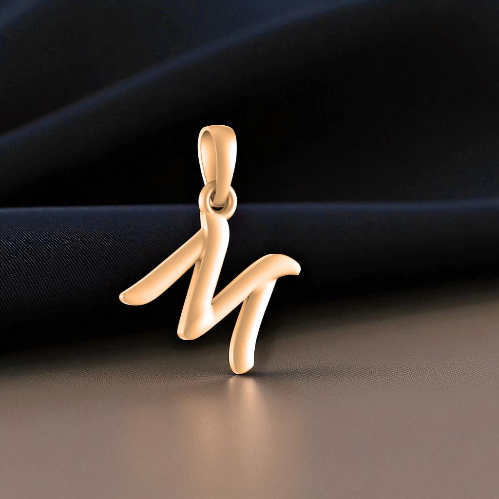 22 CT Gold Plated Silver (92.5% purity) Precious Name Alphabet Pendant by For Kids And Girls