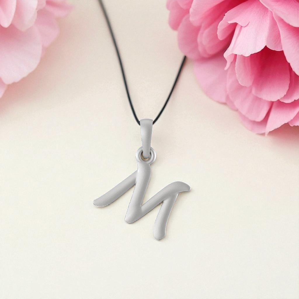 Sterling Silver (92.5% purity) precious Name pendant pure silver designer alphabet locket