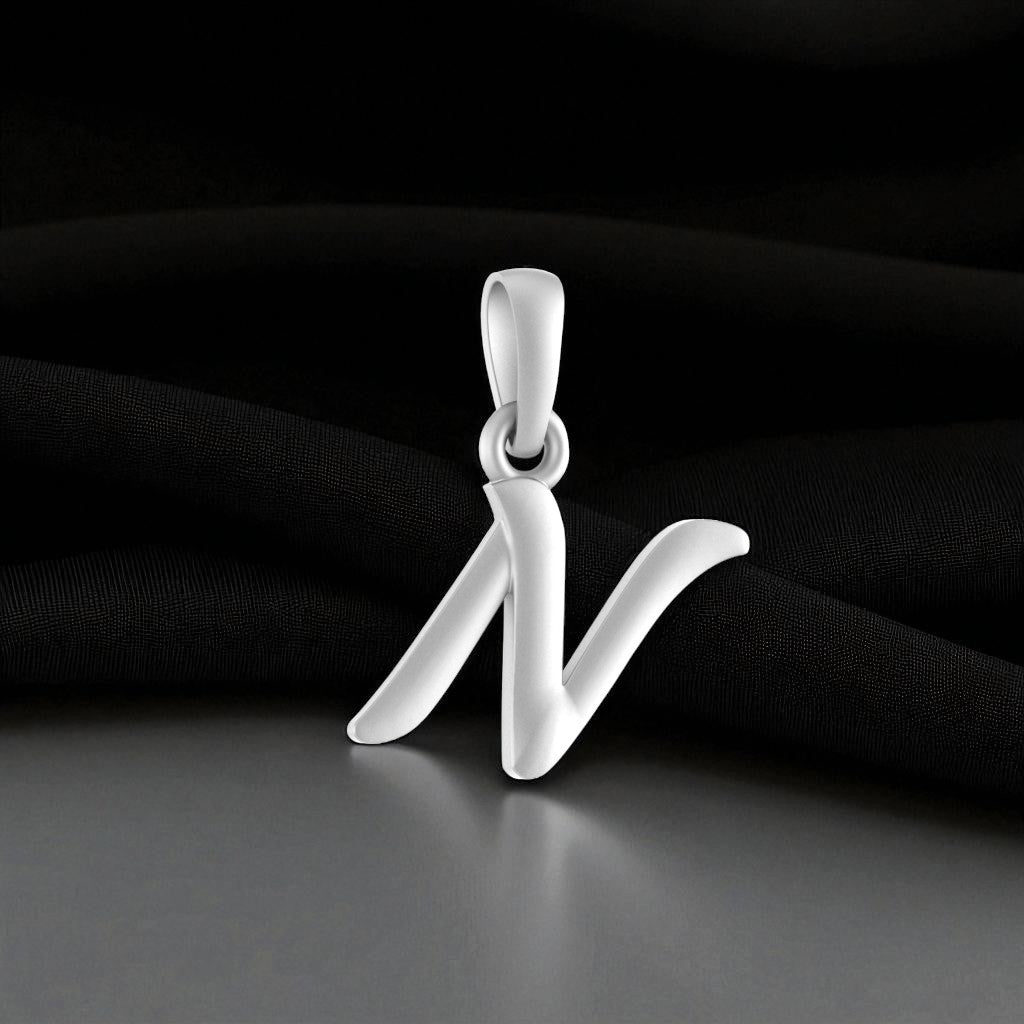 92.5% Pure Sterling Silver Precious Name Alphabet Pendant For Kids And Girls