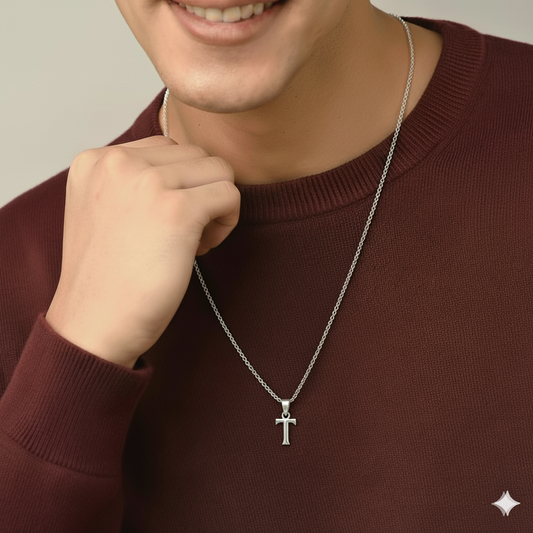 Alphabet T Pendant for Men & Women by Akshat Sapphire 92.5 Silver NP_T_8020