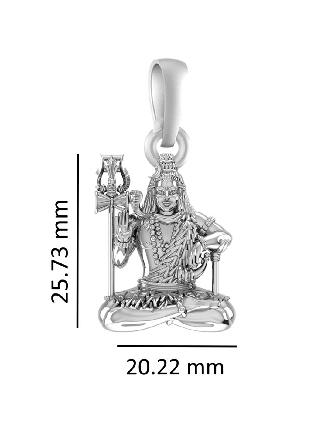 92.5% Pure Sterling Silver God Shiva Pendant (Big Size) for Men & Women