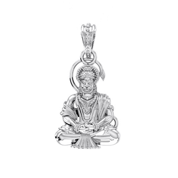 Akshat Sapphire 92.5% Pure Sterling Silver God Hanuman (Big Size) Pendant for Men and Boys