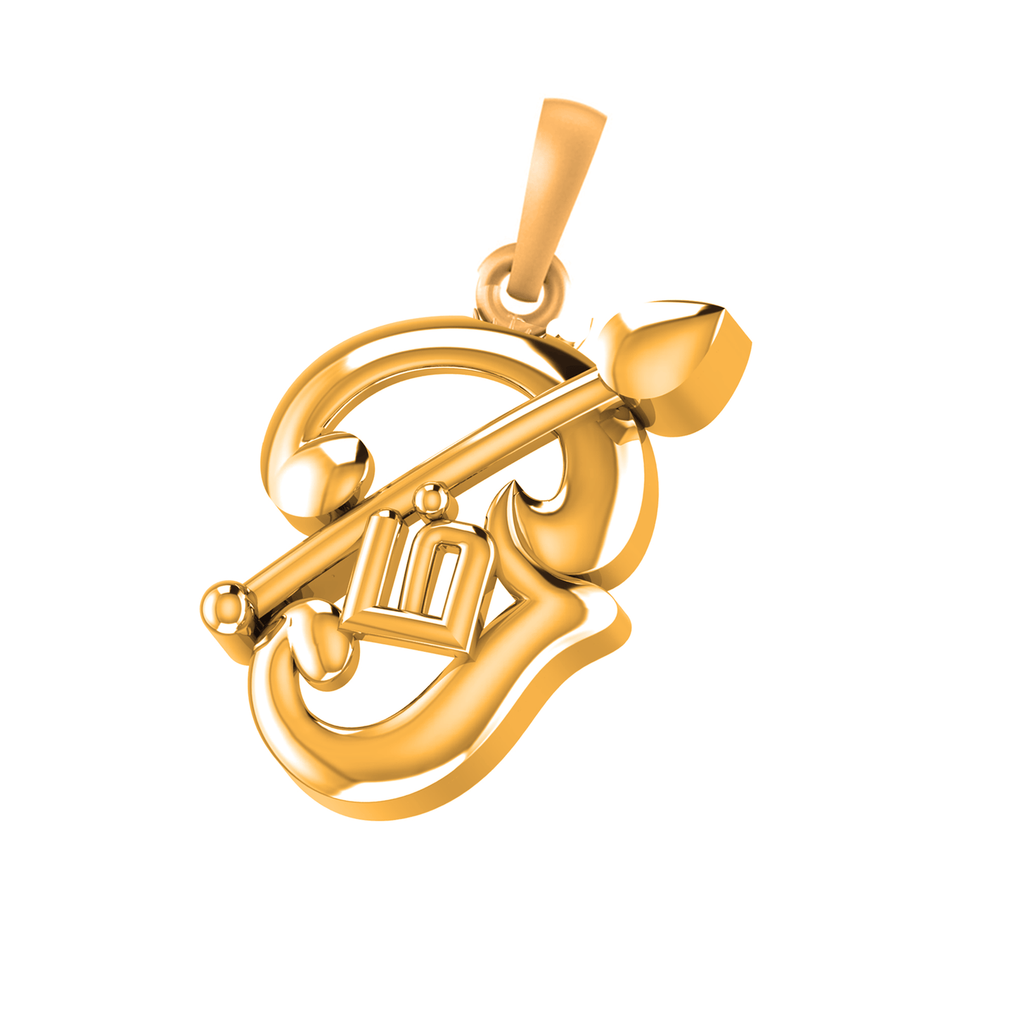 22 CT Gold Plated Silver (92.5% purity) Spiritual OM Pendant (Big Size) for Men and Women