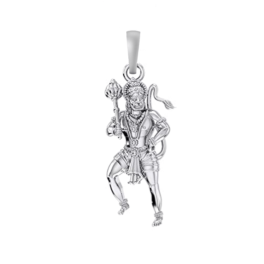 92.5% Pure Sterling Silver God Hanuman/Bajrang Bali (Big Size) Pendant for Men and Boys