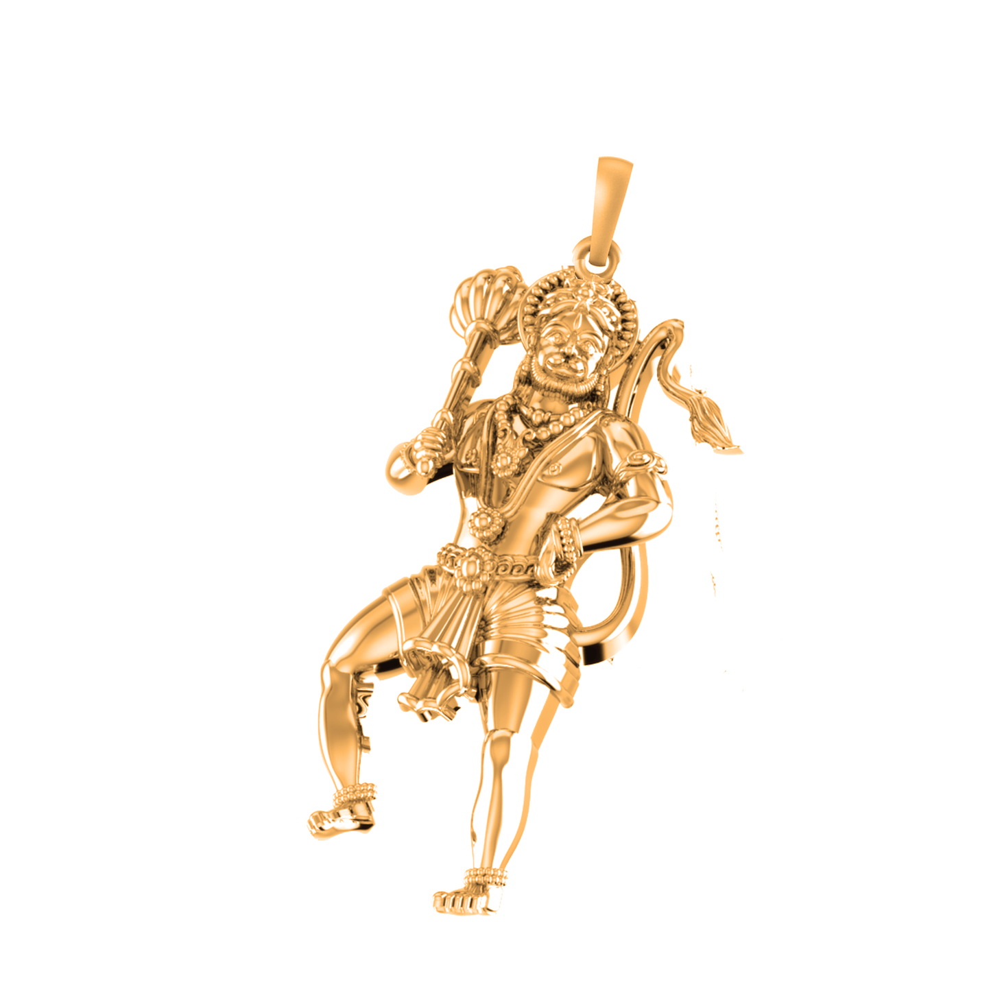 22 CT Gold Plated Silver (92.5% purity)God Hanuman/Bajrang Bali (Big Size) Pendant for Men