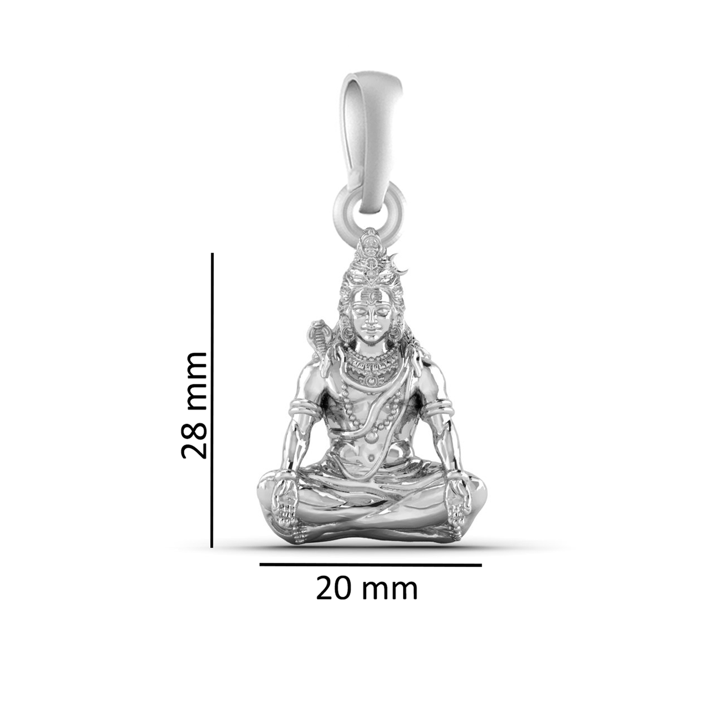 92.5% Pure Sterling Silver God Shiva Pendant (Big Size) for Men & Women