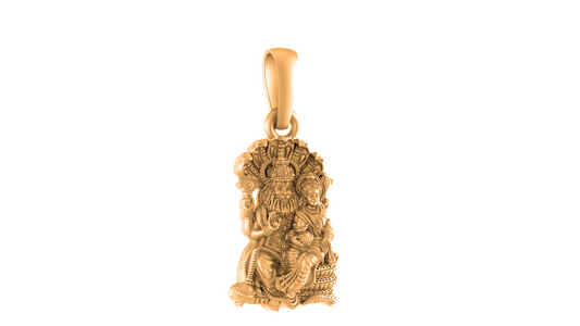 22 CT Gold Plated Silver (92.5% purity) God Laxmi Narsimha Pendant (Big Size) for Men and Women