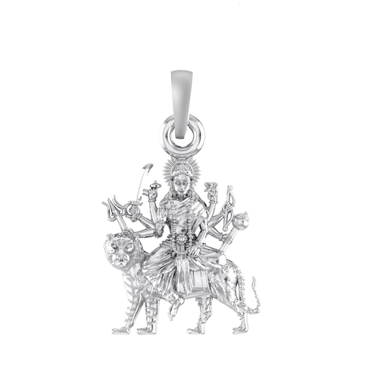 92.5% Pure Sterling Silver Goddess Durga maa Pendant (Big Size) for Men & Women