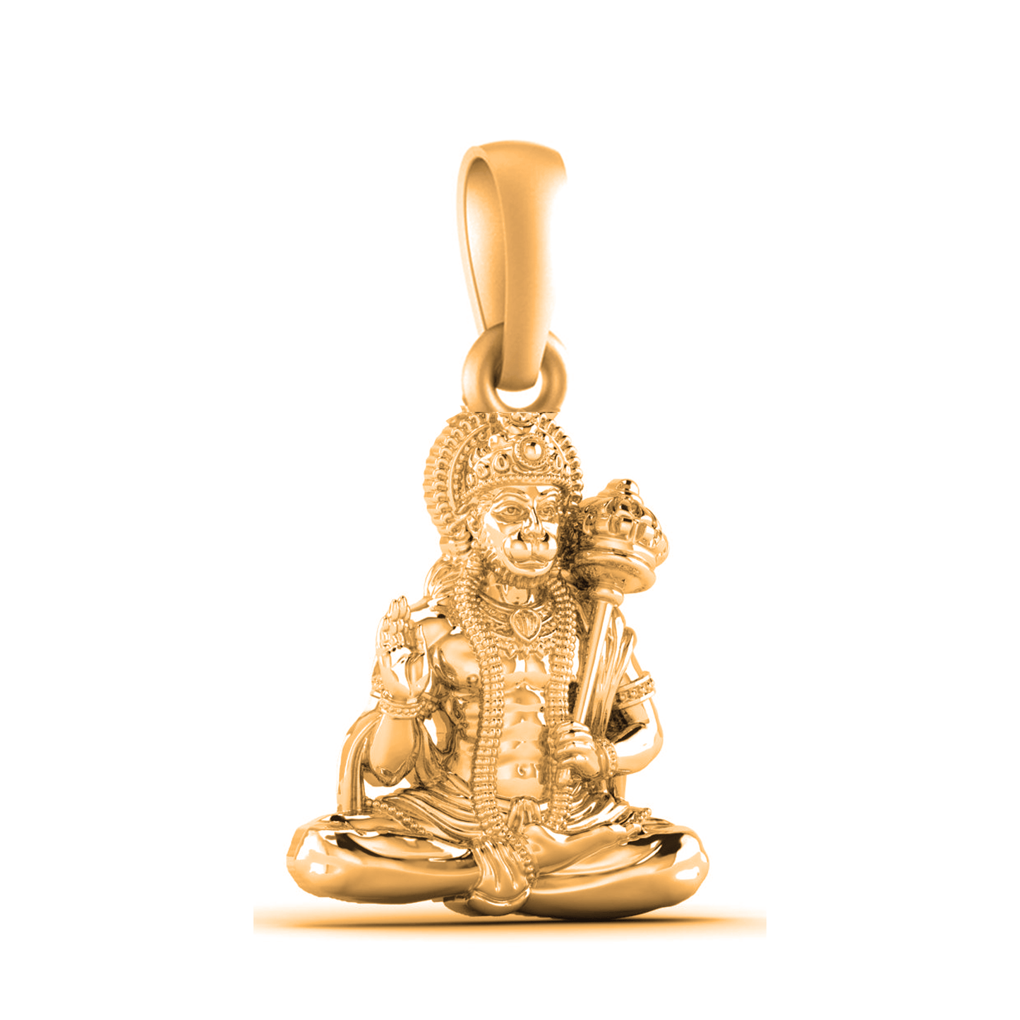 22 CT Gold Plated Silver (92.5% purity)God Hanuman/Bajrang Bali (Big Size) Pendant for Men