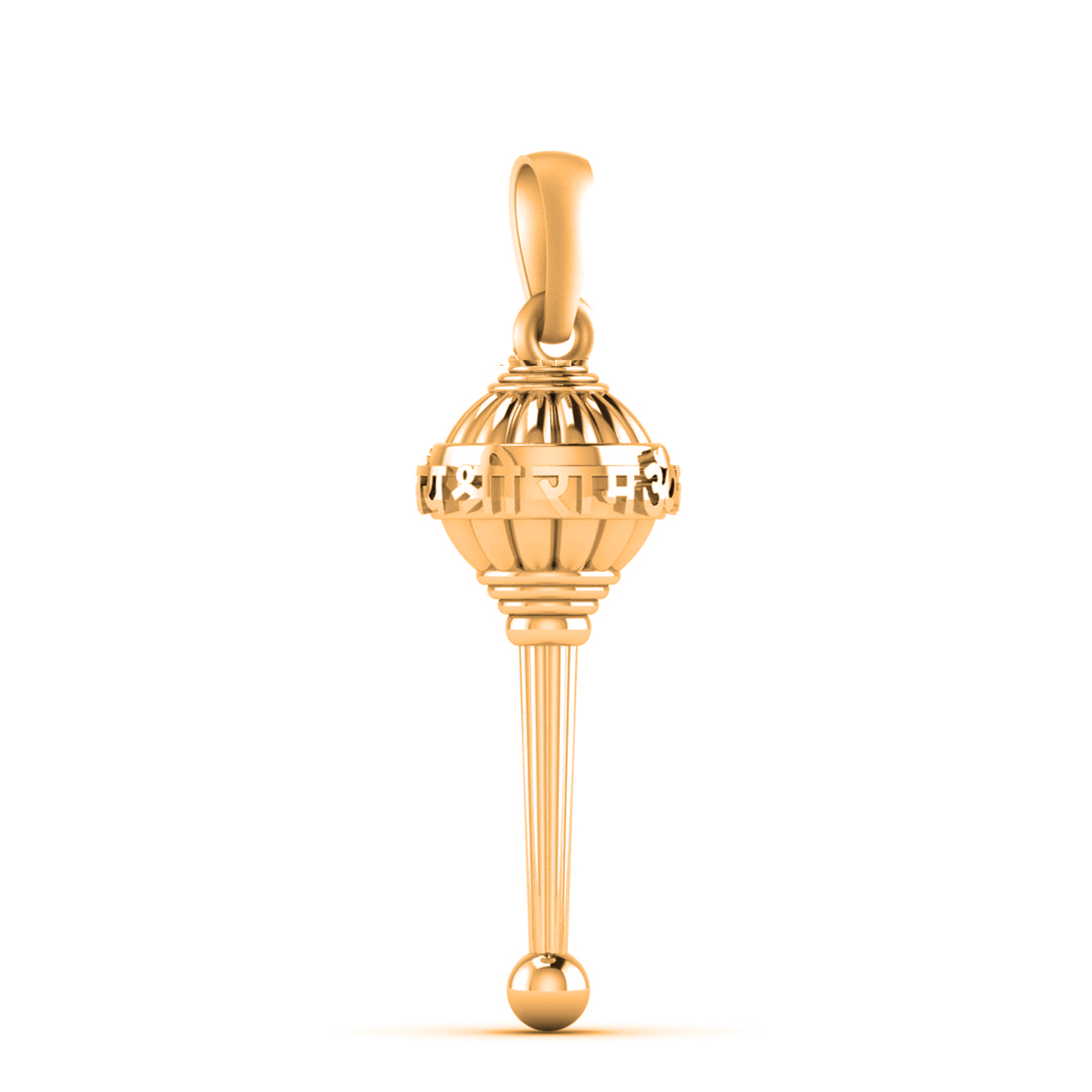 22 CT Gold Plated Silver (92.5% purity) God Hanuman/Bajrang Bali Gada Pendant (Big size) Pendant for Men