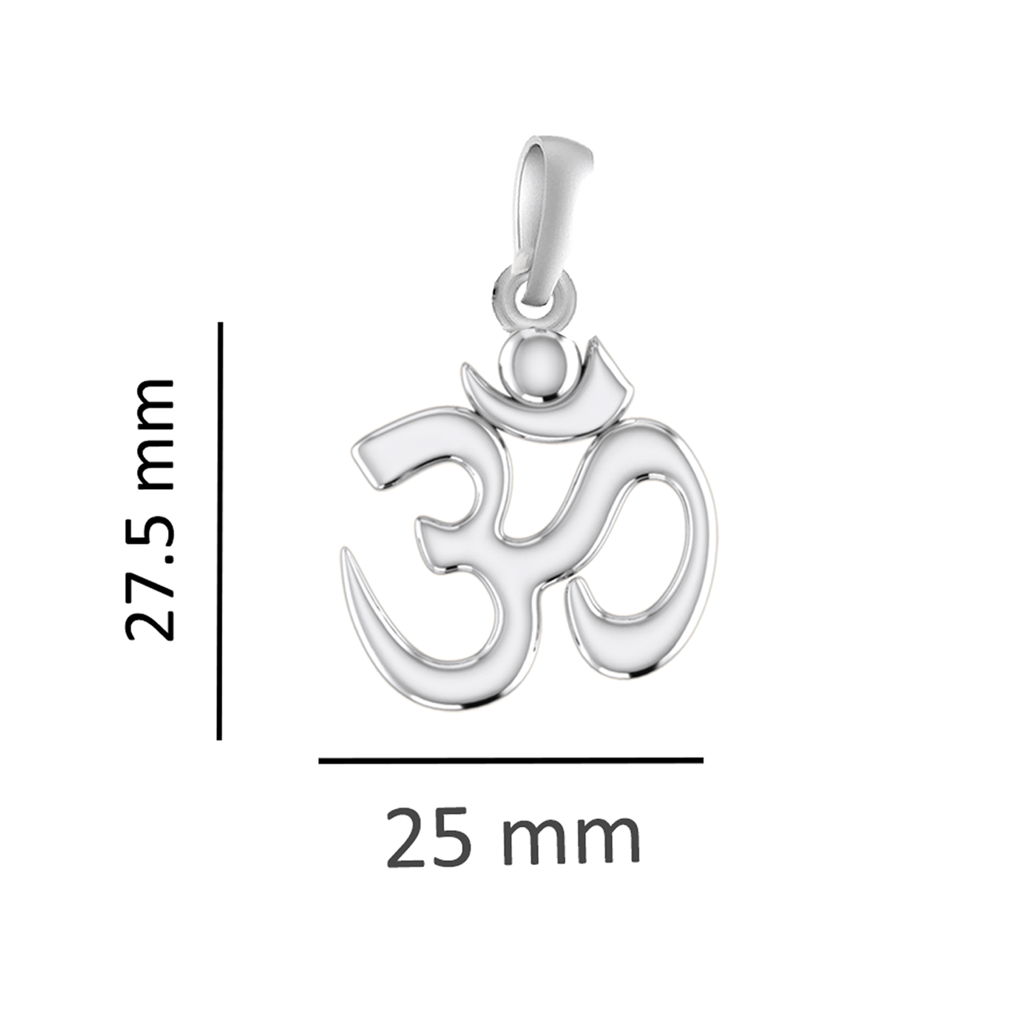 92.5% Pure Sterling Silver Spiritual OM Pendant (Big Size) for Men & Women