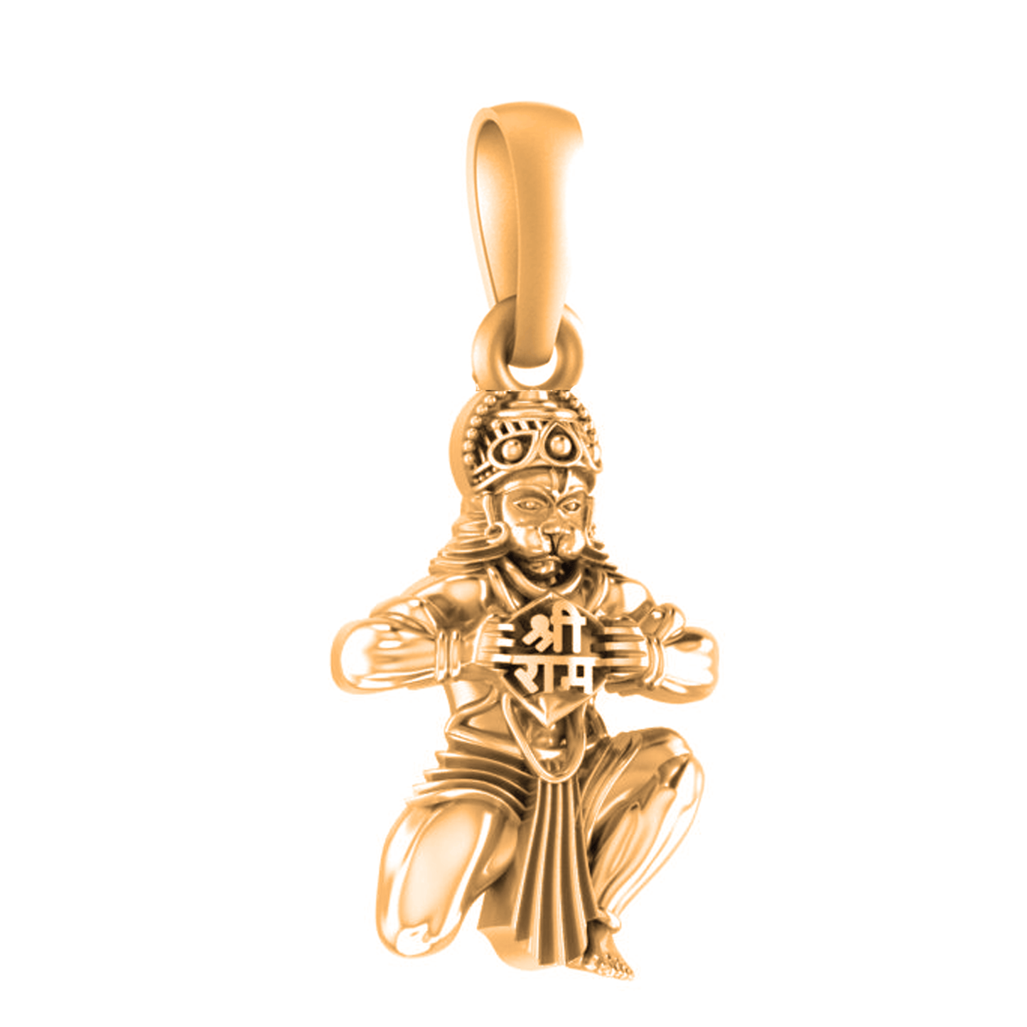 22 CT Gold Plated Silver (92.5% purity) God Hanuman (Big Size) Pendant for Men