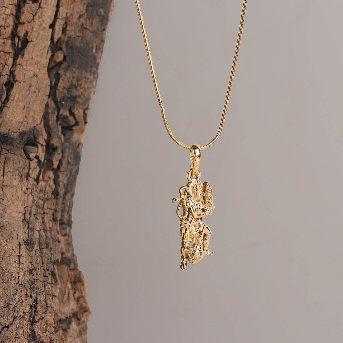 22 CT Gold Plated Silver (92.5% purity) God Hanuman/Bajrang Bali (Big Size) Pendant for Men