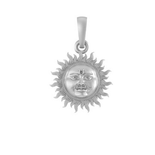 92.5% Pure Sterling Silver Divine God Sun (Big Size) Pendant for Men & Women