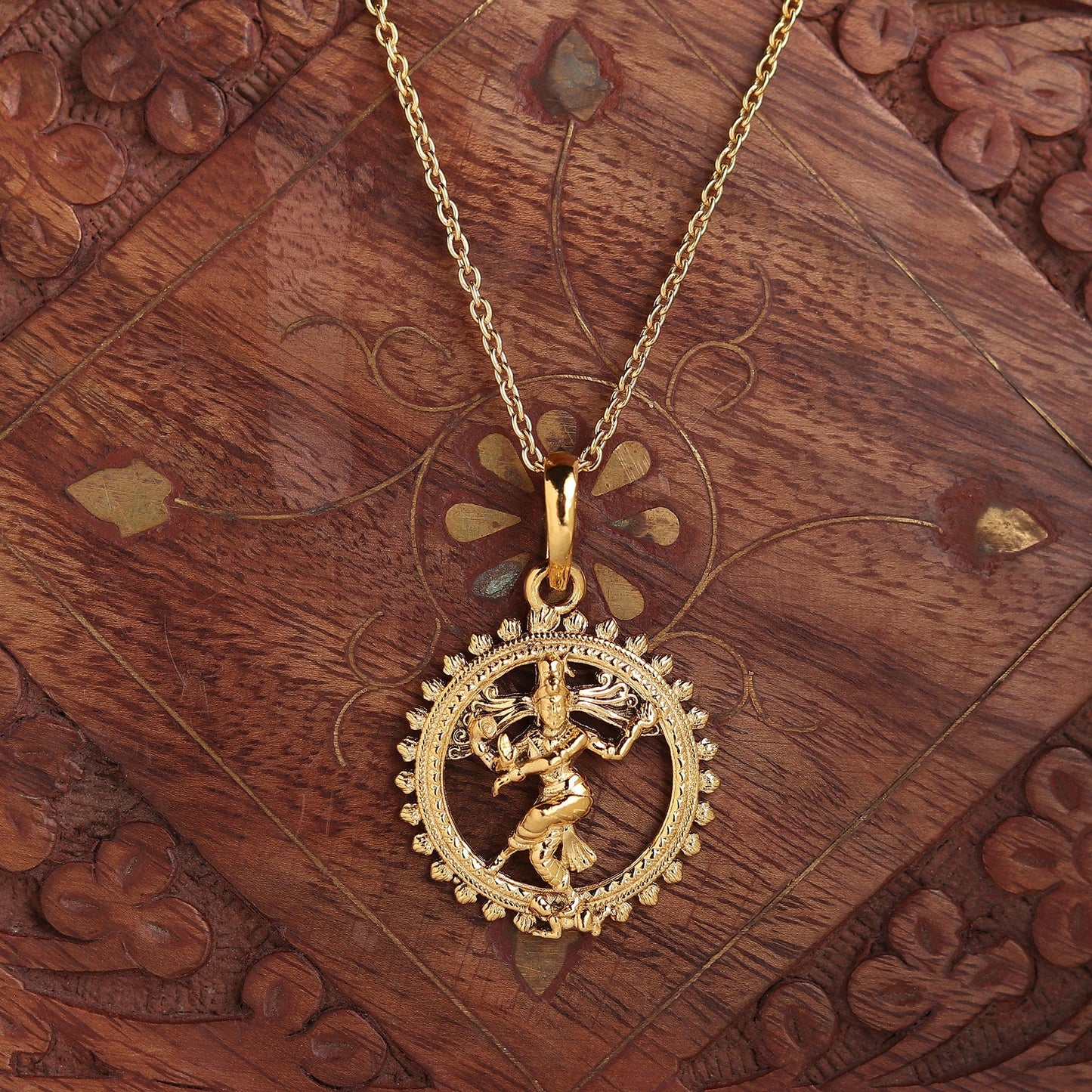 22 CT Gold Plated Silver (92.5% purity) God Nataraja Pendant (Big Size) for Men and Women